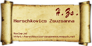 Herschkovics Zsuzsanna névjegykártya